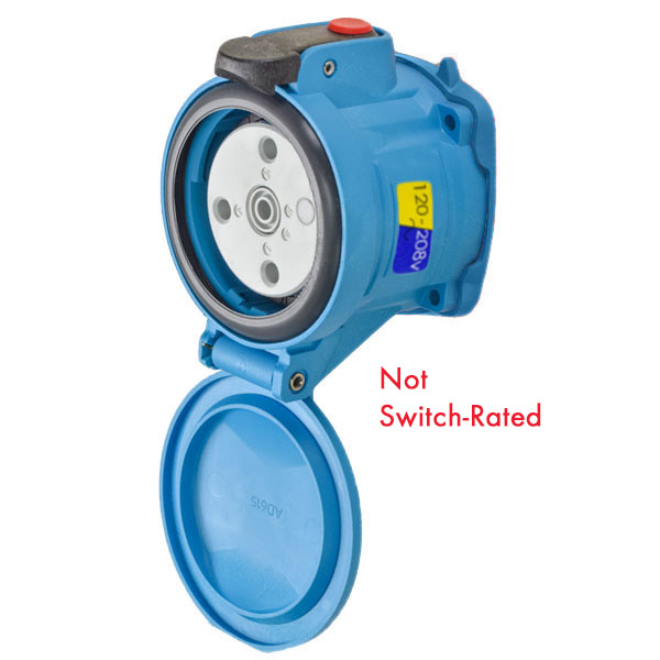 63-34166-352 - DSN30 RECEPTACLE POLY BLUE SIZE 2 TYPE 4X IP 69 2P+N+G 30A 120/208 VAC 60 Hz NO AUX